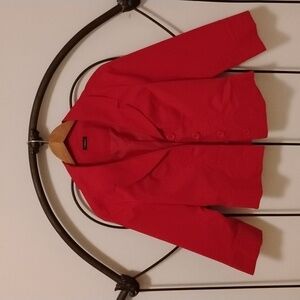 Motivi Cropped 3/4 Sleeve Jacket Red Size 10 (Fits Like Size 2/4)